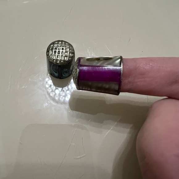 Colorful Sterling silver Abalone Shell and mother of pearl thimbles - Picture 5 of 15